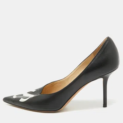 Pre-owned Jimmy Choo Black Leather Jc Love Pumps Size 39.5