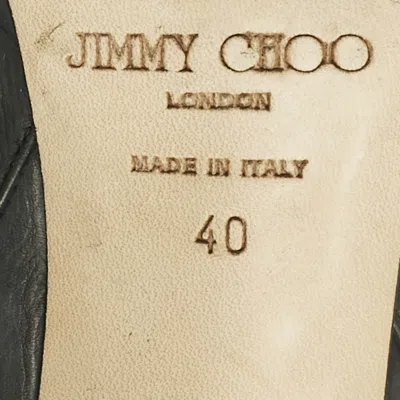 Pre-owned Jimmy Choo Black Leather Knee Length Boots Size 40