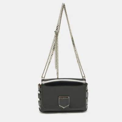 Pre-owned Jimmy Choo Black Leather Lockett City Shoulder Bag