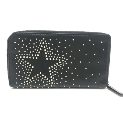 Pre-owned Jimmy Choo Black Leather Long Wallet (bi-fold) ()