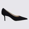 JIMMY CHOO BLACK LEATHER LOVE 65 PUMPS