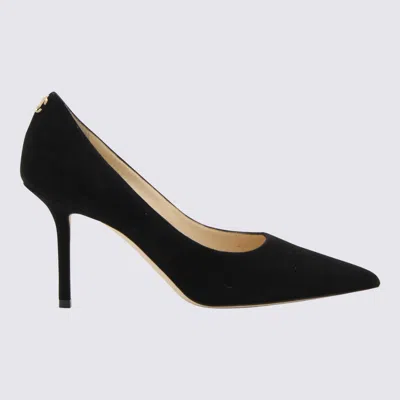 JIMMY CHOO BLACK LEATHER LOVE 85 PUMPS
