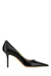 Jimmy Choo Black Leather Love 85 Pumps In Black