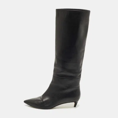 Pre-owned Jimmy Choo Black Leather Maxima Knee Boots Size 40