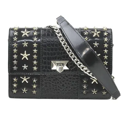 Pre-owned Jimmy Choo Black Leather Metal Shoulder Bag ()