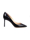 Jimmy Choo Womens Black Romy 85 Leather Courts In Black