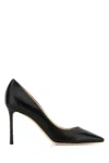 Jimmy Choo Patent Leather Decollete With Jc Logo In Black