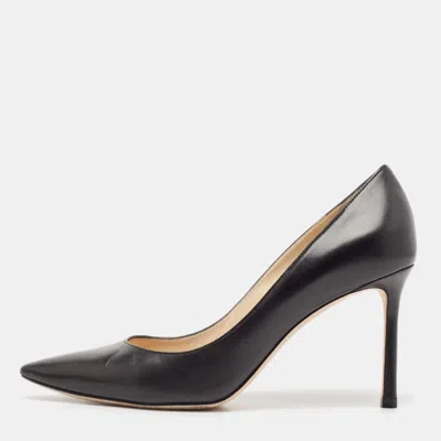 Pre-owned Jimmy Choo Black Leather Romy Pumps Size 37