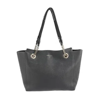 Pre-owned Jimmy Choo Black Leather Shoulder Bag Tote Bag ()