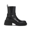 Jimmy Choo Black Leather Soft Box Calf Conny Flat Boots In Black