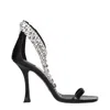 Jimmy Choo Black Leather Stiletto Heel Women's Sandals In Black