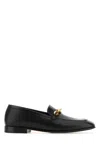 JIMMY CHOO BLACK LEATHER TILDA LOAFERS