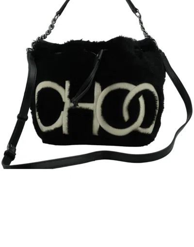 Jimmy Choo Black Leather Top Handle And Shoulder Bag