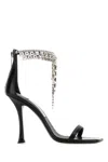 Jimmy Choo Verity 100 Crystal Embellished Leather Sandals In Black