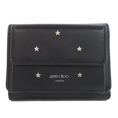 Pre-owned Jimmy Choo Black Leather Wallet (bi-fold) ()