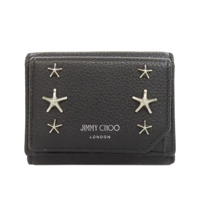 Pre-owned Jimmy Choo Black Leather Wallet (bi-fold) ()