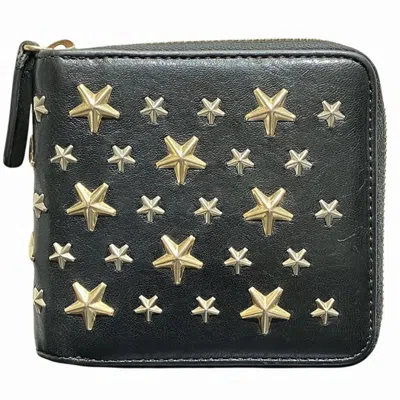 Pre-owned Jimmy Choo Black Leather Wallet (bi-fold) ()