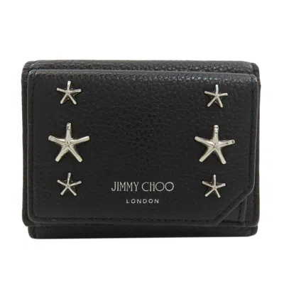 Pre-owned Jimmy Choo Black Leather Wallet (tri-fold) ()