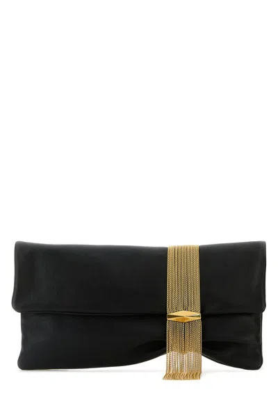 Jimmy Choo Black Leather Zendra Clutch