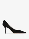 Jimmy Choo Romy 85 Spitze Pumps Aus Schwarzem Leder Mit Eidechsen-print In Black
