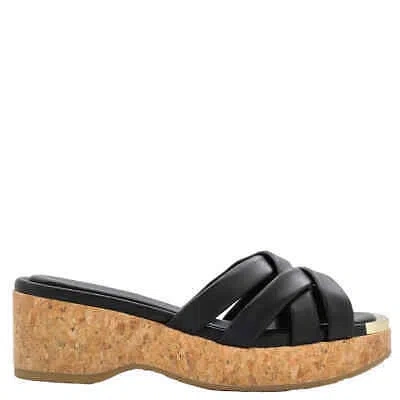 Pre-owned Jimmy Choo Black Maribou 50 Sandals