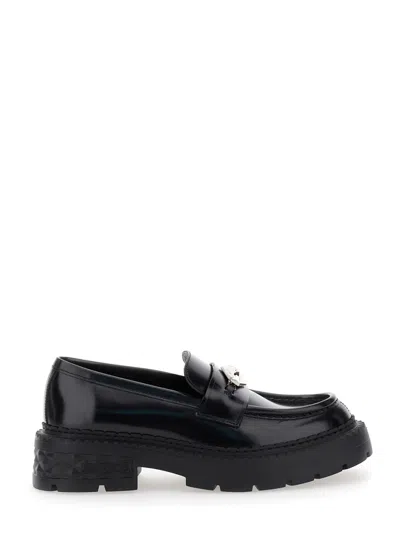 JIMMY CHOO BLACK MARLOW LOAFERS