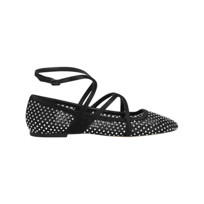 JIMMY CHOO JIMMY CHOO BLACK MESH BALLERINAS