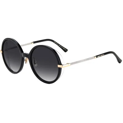Jimmy Choo Black Metal Sunglasses In Metallic