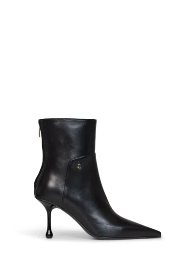 Jimmy Choo Black Nappa Leather Cycas 80 Ankle Boots