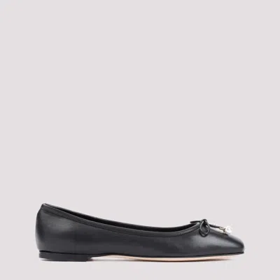 JIMMY CHOO JIMMY CHOO BLACK NAPPA LEATHER ELME BALLERINAS