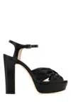 Jimmy Choo Black Ankle Strap Heels In Black