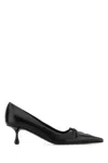 Jimmy Choo Scarlett Leather Lace-up Kitten Heel Pumps In Black
