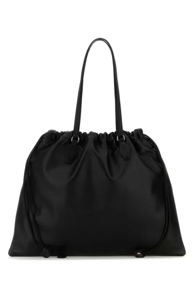 Jimmy Choo Black Nappa Leather Shopping Bag