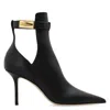 Jimmy Choo Nell Ab Leather Ankle Boots In Black