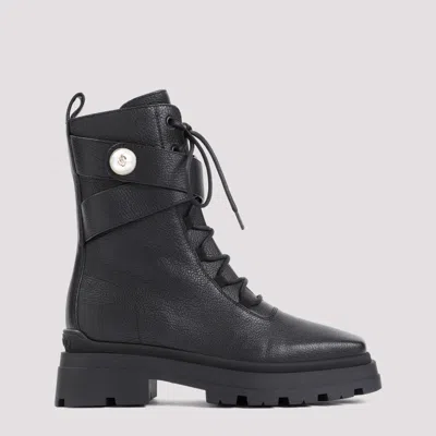 JIMMY CHOO BLACK NOEMI 45 LEATHER BOOTS