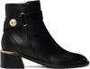 Jimmy Choo Noor Leather Pearly-button Ankle Booties In Black