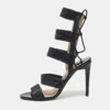 Jimmy Choo Black Patent And Leather Lima Gladiator Sandals In Black