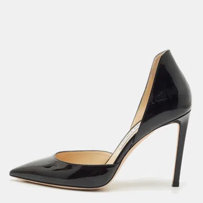 Pre-owned Jimmy Choo Black Patent Leather Addison Pointed Toe D'orsay Pumps Size 38.5