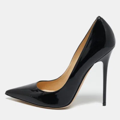 Pre-owned Jimmy Choo Black Patent Leather Anouk Pointed Toe Pumps Size 38