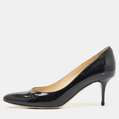 Pre-owned Jimmy Choo Black Patent Leather Bridget Round Toe Pumps Size 39