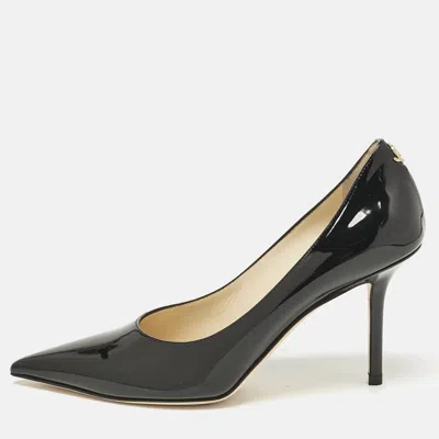 Pre-owned Jimmy Choo Black Patent Leather Love Pumps Size 37