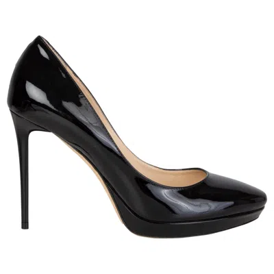 Pre-owned Jimmy Choo Black Patent Leather Platform Pumps Shoes 35
