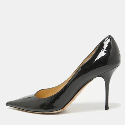 Pre-owned Jimmy Choo Black Patent Leather Romy Pointed Toe Pumps Size 39.5