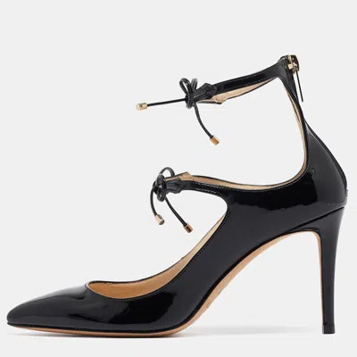 Pre-owned Jimmy Choo Black Patent Leather Sage Pumps Size 36