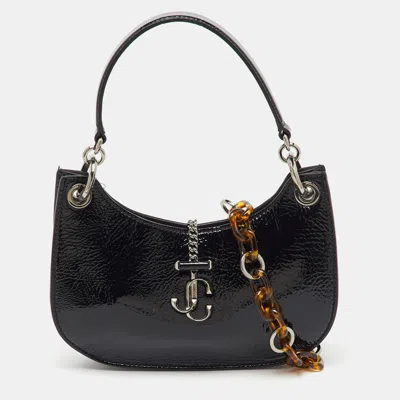 Pre-owned Jimmy Choo Black Patent Leather Varenne Hobo