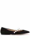 Jimmy Choo Ade Embellished Flat In Black