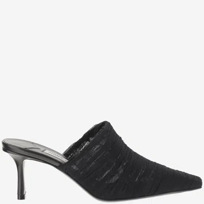 JIMMY CHOO BLACK POINTED TOE MULES