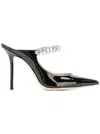 Jimmy Choo Black Pumps With Crystal Strap In Patent Leather Woman In Black