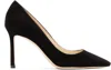 Jimmy Choo Romy 85 Spitze Pumps Aus Schwarzem Leder Mit Eidechsen-print In Black