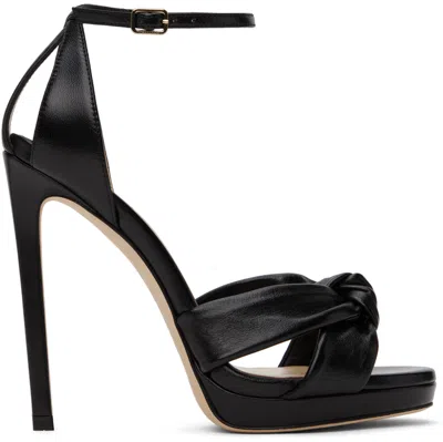 Jimmy Choo Rosie 120 Knotted Satin Sandals In Black